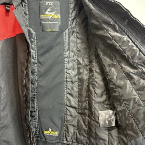 Scorpion EXO Mens Motorcycle Jacket Size XL Removable Liner + Jacket Red Black - Picture 9 of 14